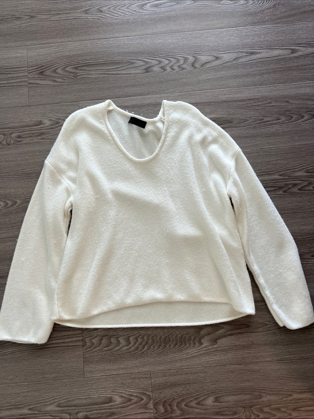 Zara Cozy Cream Plush Crewneck Sweater